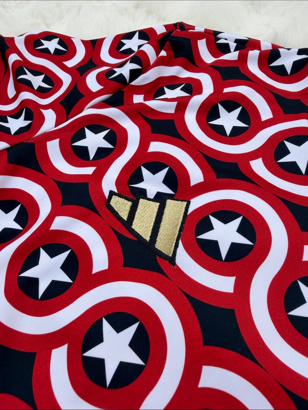 Adidas MLS x Marvel Captain America Pre-Match Soccer Jersey LARGE - Picture 4 of 7